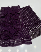 Dot Line Daman Mukesh | Unstitched Shirt Dupatta 2 Piece