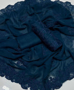 Shiffle Chicken Kari Work | Unstitched Shirt Dupatta Trouser 3 Piece