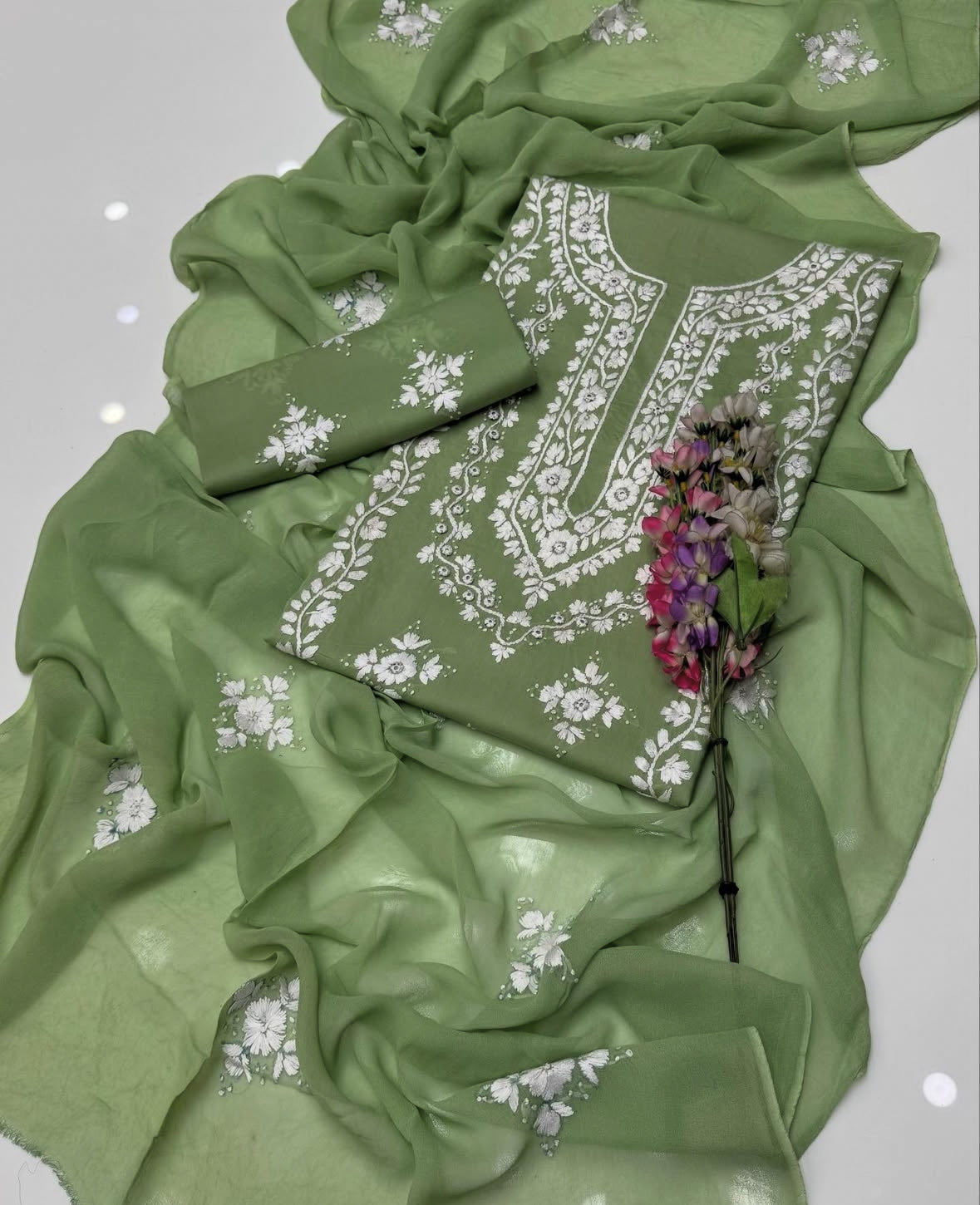 Pakka Tanka & Original Mirror Work | Unstitched 3 Piece