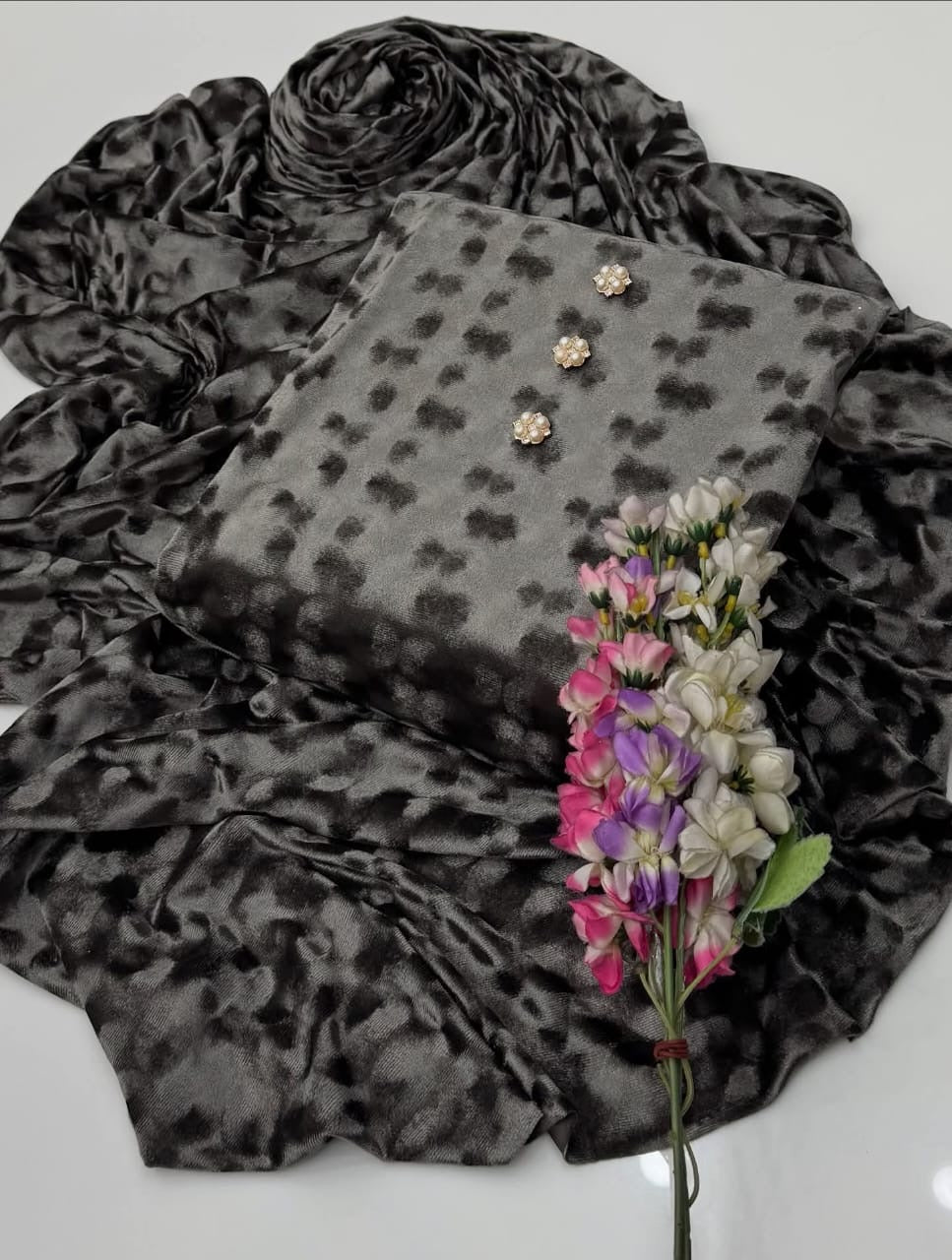 Self Micro 6000 Velvet | Unstitched Shirt Trouser 2 Piece