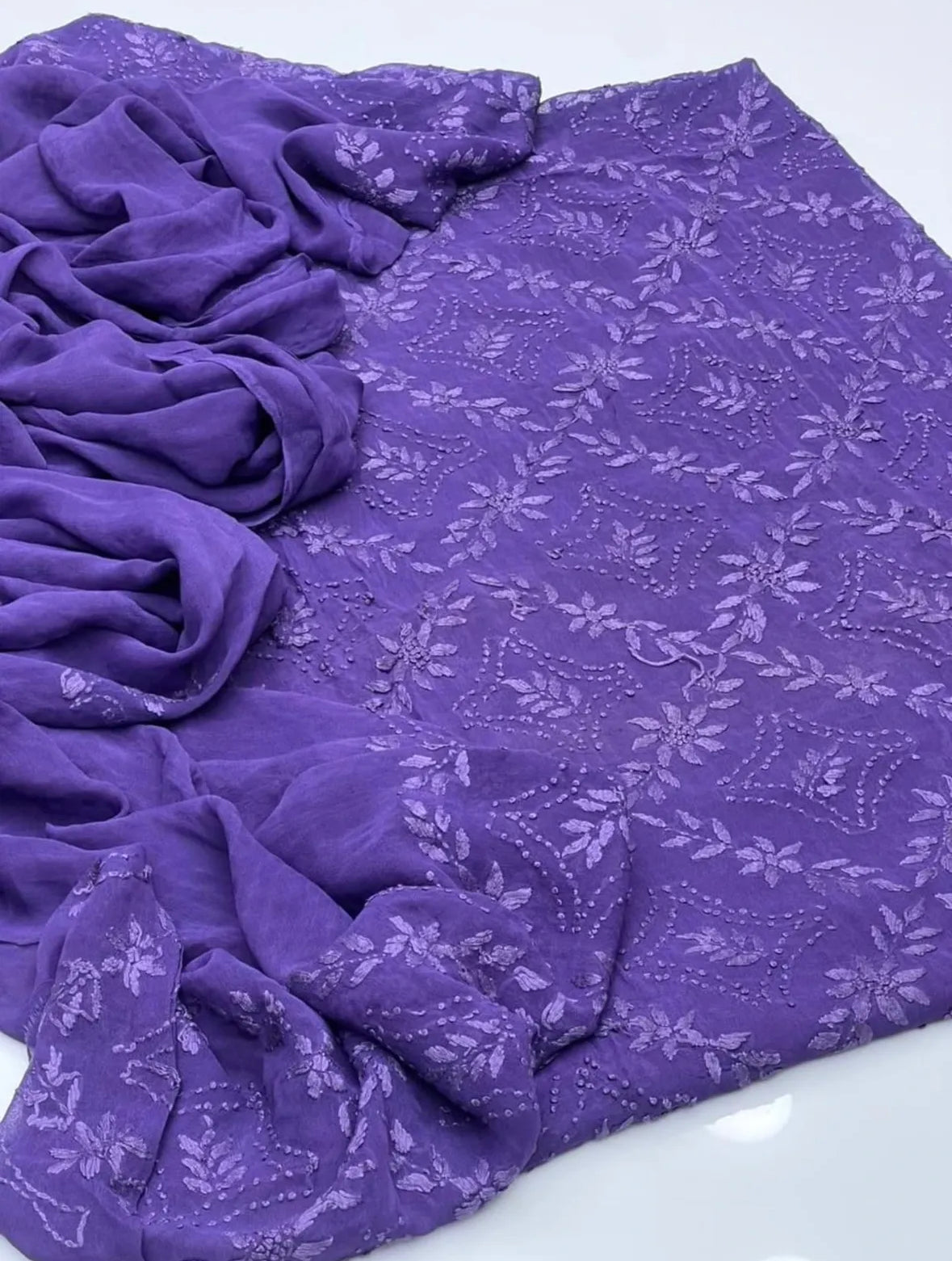 Pakka Boor Embroidery | Unstitched Shirt Dupatta 2 Piece