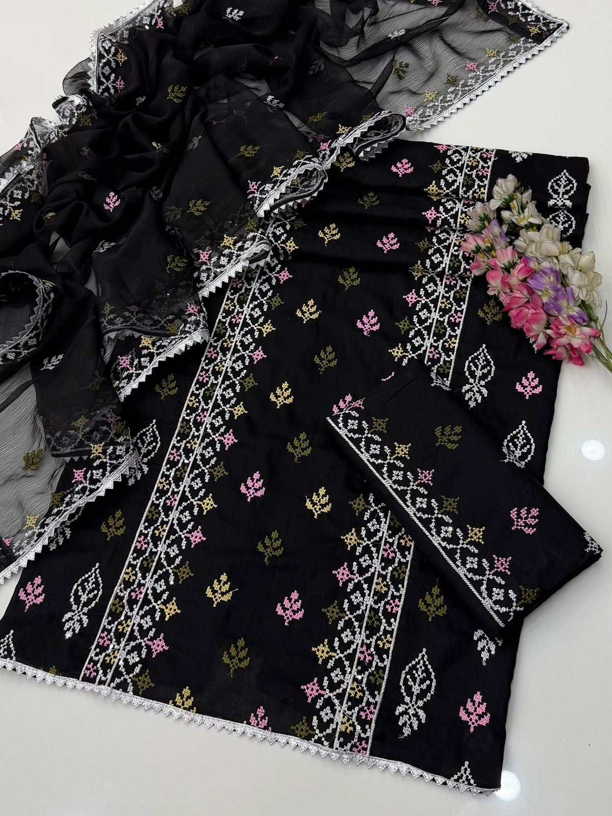 Cross Stitch Lawn | Unstitched Shirt Dupatta Trouser 3 Piece