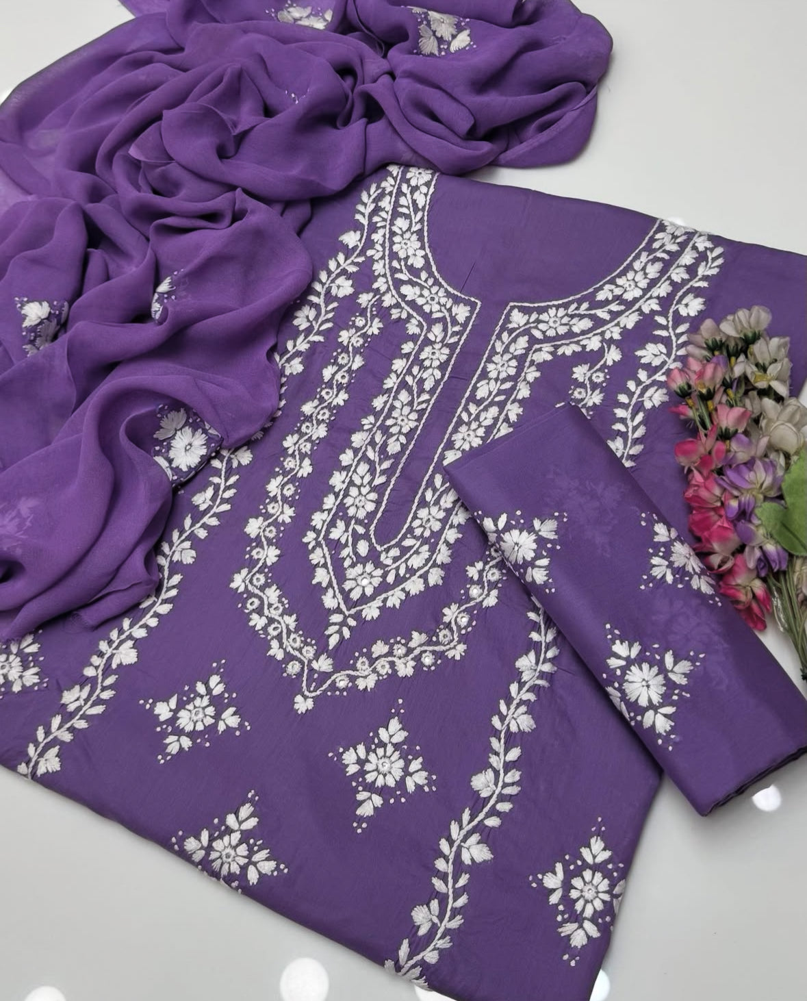 Pakka Tanka & Original Mirror Work | Unstitched 3 Piece