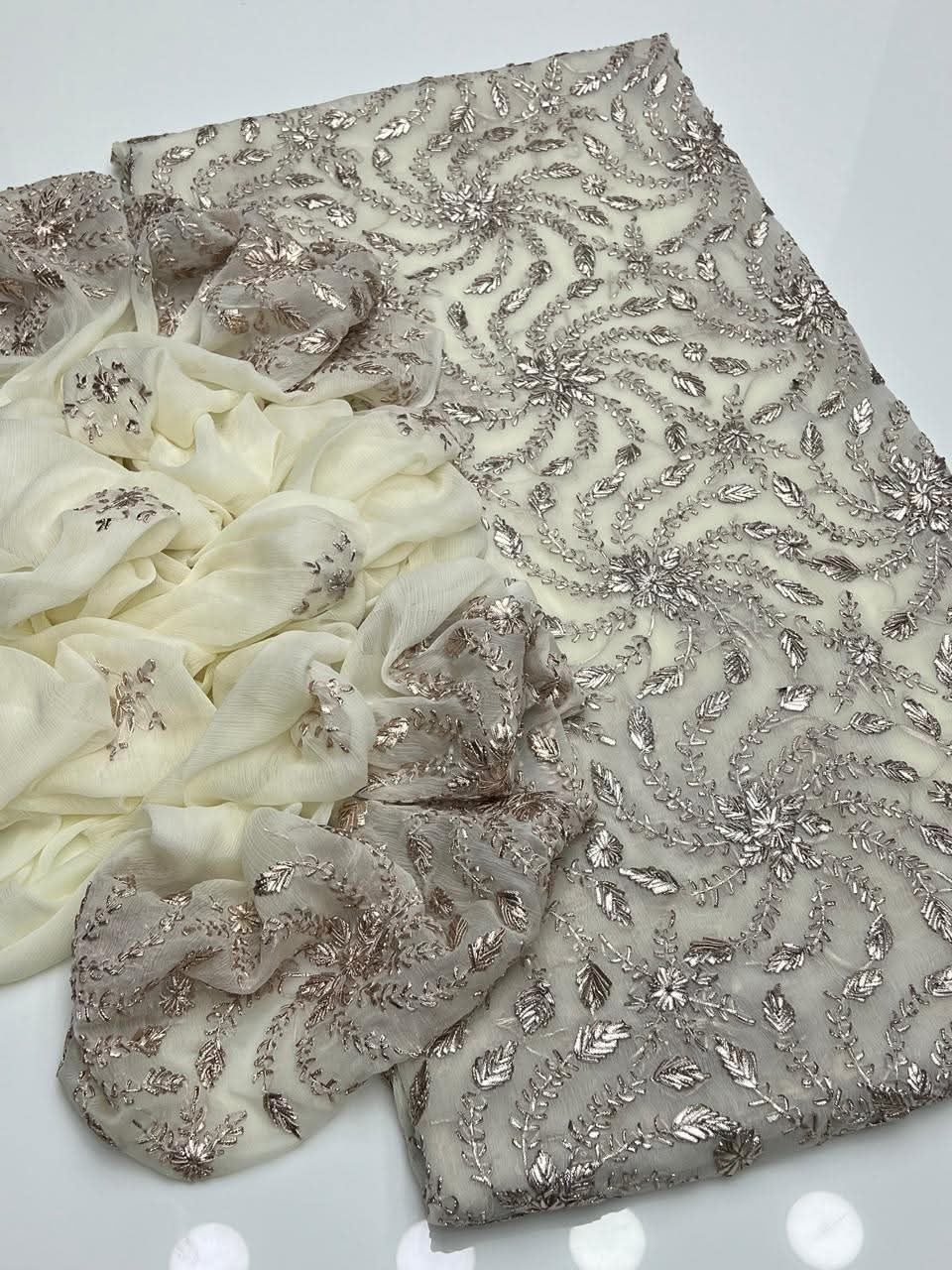 Pressed Sui Gotta Work | Unstitched Shirt Dupatta 2 Piece