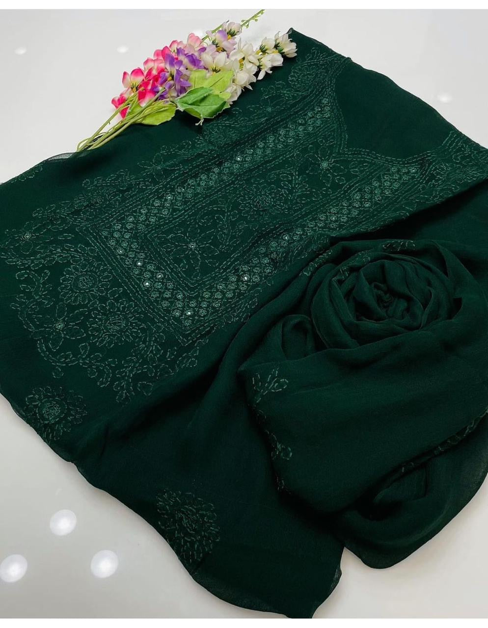 Shadow Mirror Work | Unstitched Shirt Dupatta 2 Piece