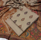 Pure Pashmina Wool | Unstitched Shirt Dupatta Trouser 3 Piece