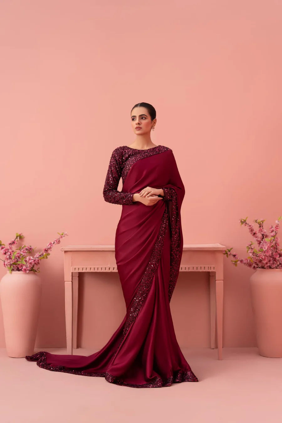 Shamoz Silk Saree | Semi Stitched Saree & Blouse