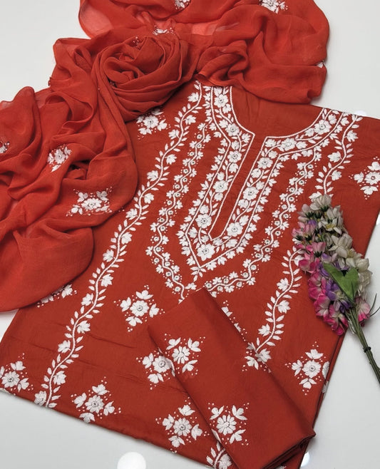 Pakka Tanka & Original Mirror Work | Unstitched 3 Piece