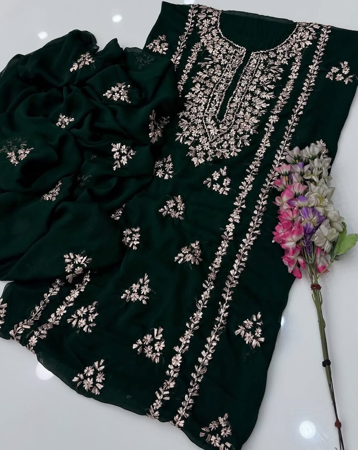 Gotta Kinari Work | Unstitched Shirt Dupatta 2 Piece