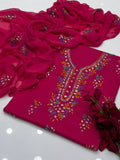 Thread & Gotta Work | Unstitched Shirt Dupatta Trouser 3 Piece