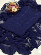 Shadow Mirror Work | Unstitched Shirt Dupatta 2 Piece