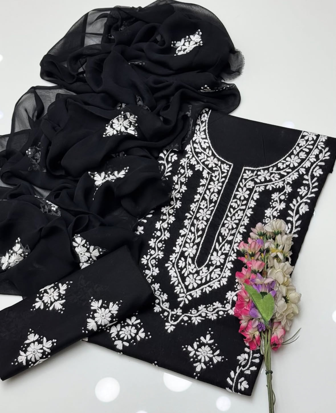 Pakka Tanka & Original Mirror Work | Unstitched 3 Piece