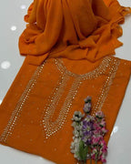 Kurta Style Mukesh Work | Unstitched Shirt Dupatta