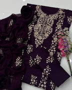 Lawn Gotta Kinari Work | Unstitched Shirt Dupatta Trouser 3 Piece