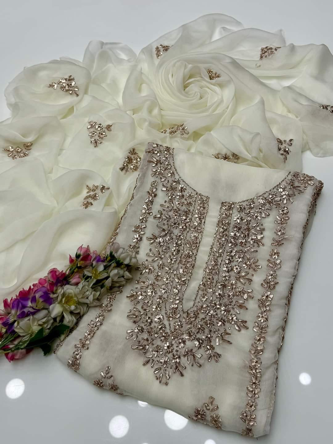 Gotta Kinari Work | Unstitched Shirt Dupatta 2 Piece