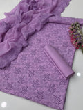Shiffle Chicken Kari Work | Unstitched Shirt Dupatta Trouser 3 Piece