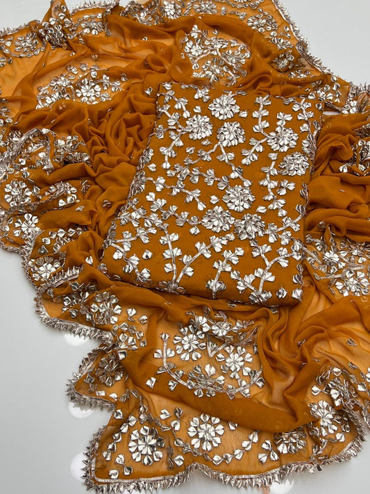 LCD Gotta Kinari Work | Unstitched Shirt Dupatta 2 Piece