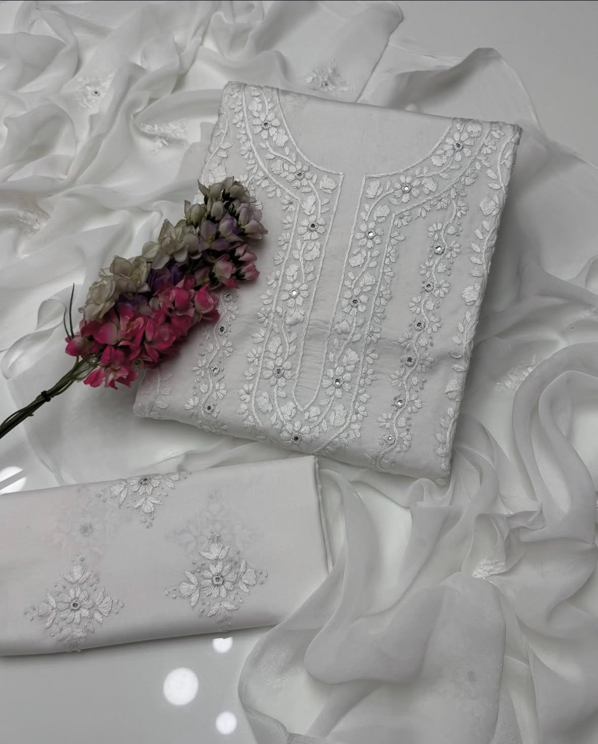 Pakka Tanka & Original Mirror Work | Unstitched 3 Piece