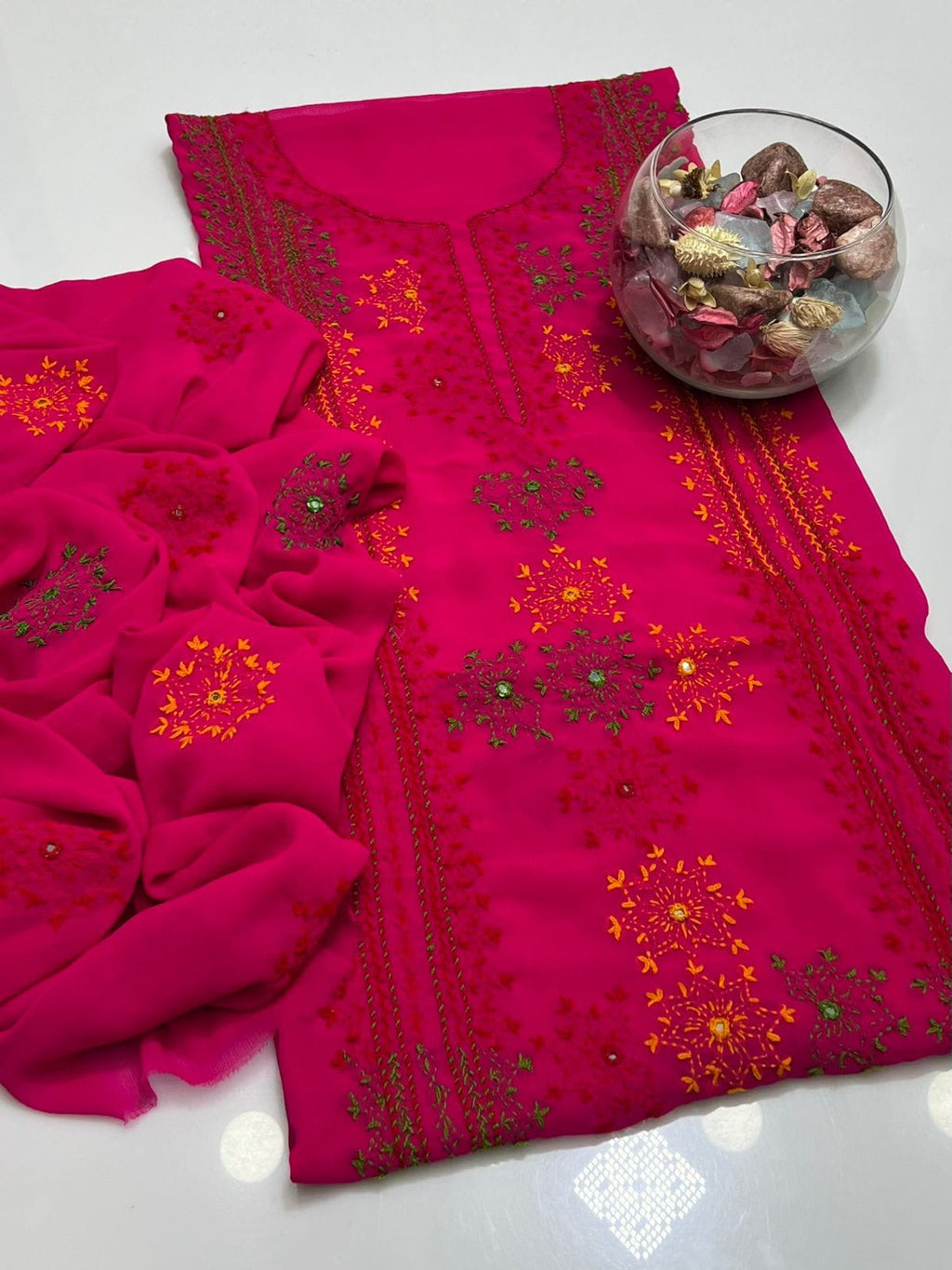 Afghani Tanka Embroidery | Unstitched Shirt Dupatta 2 Piece