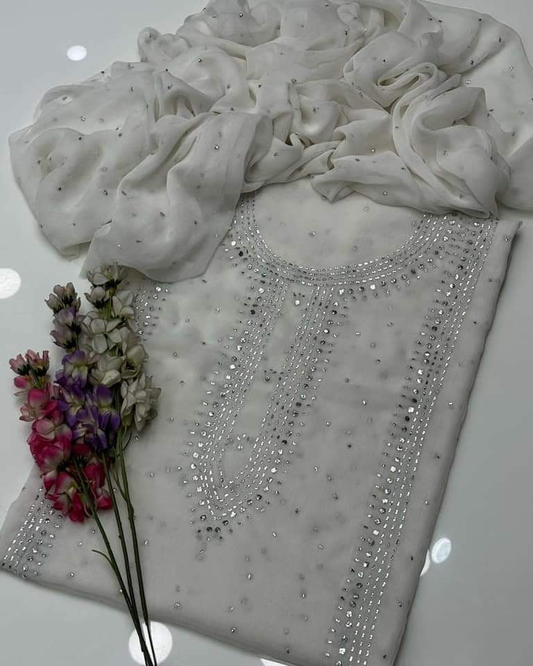 Kurta Style Mukesh Work | Unstitched Shirt Dupatta