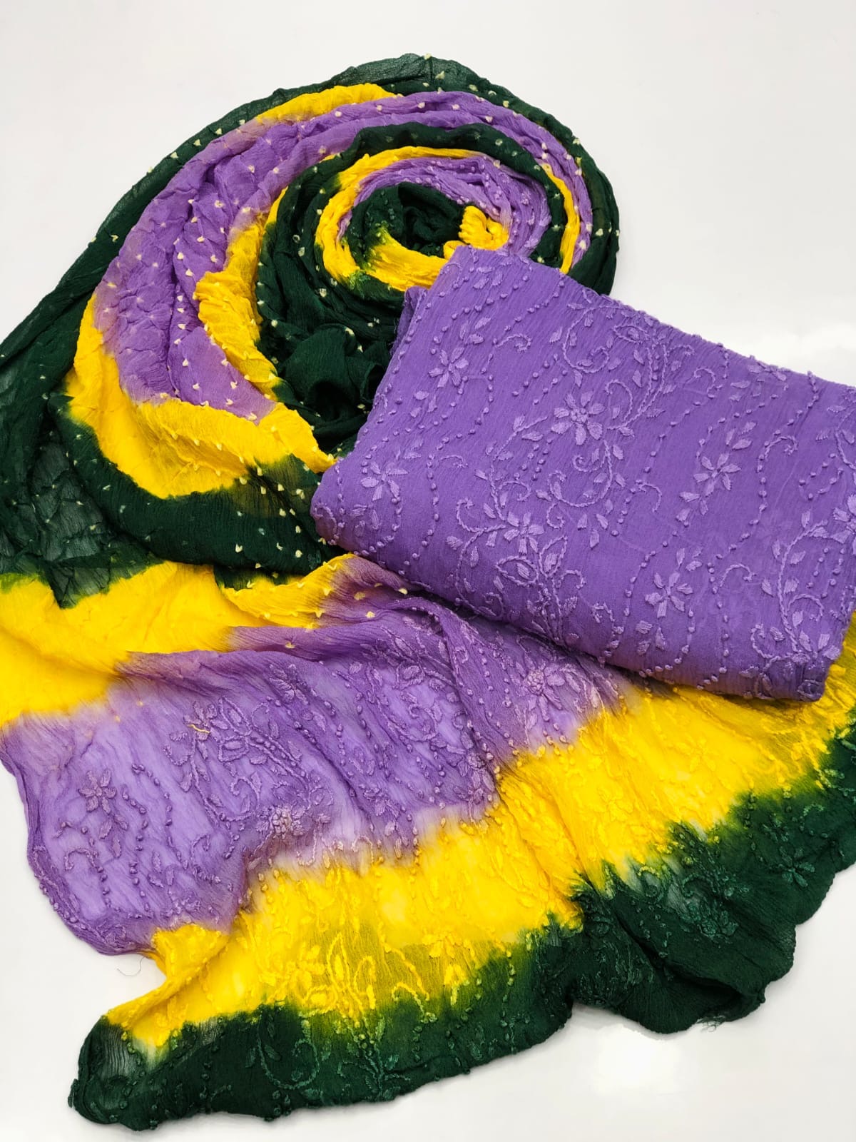 Pakka Boor Chunari | Unstitched Shirt Dupatta 2 Piece