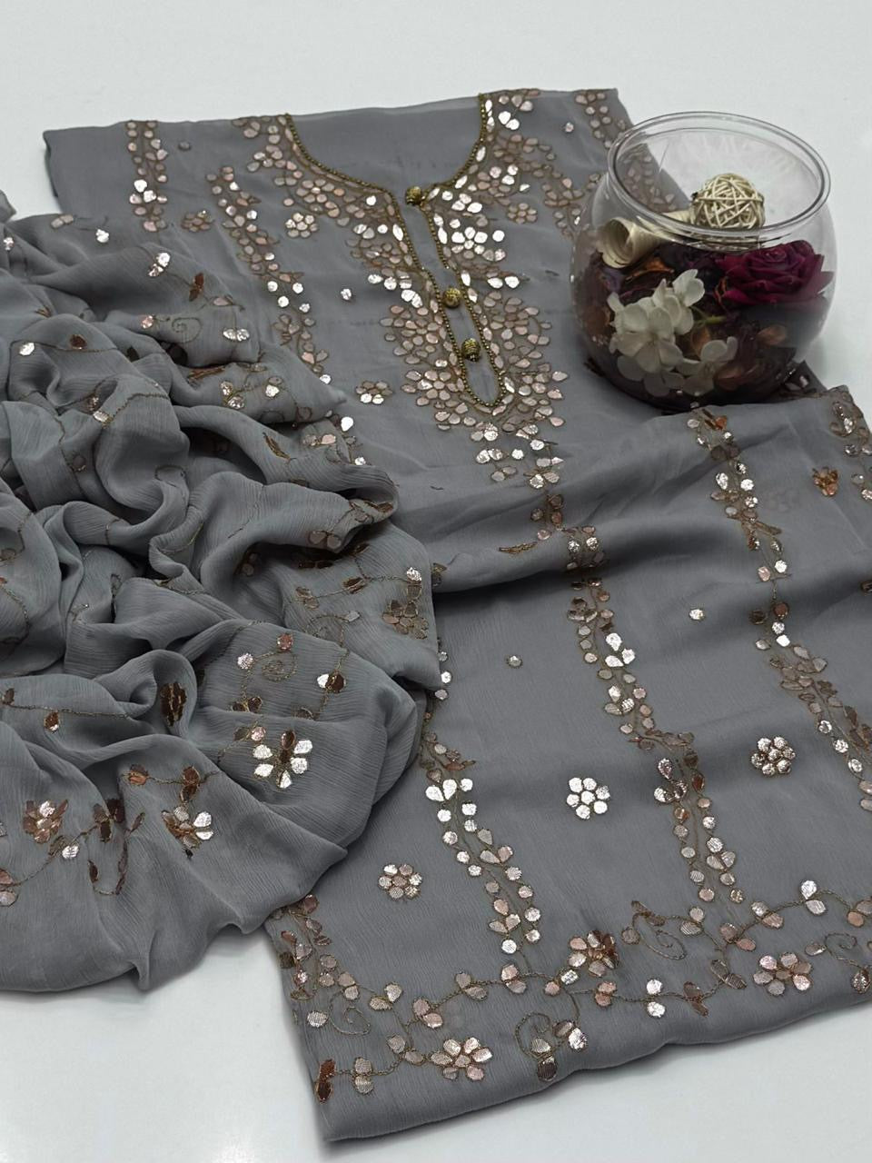 Pasting Gotta Work | Unstitched Shirt Dupatta 2 Piece