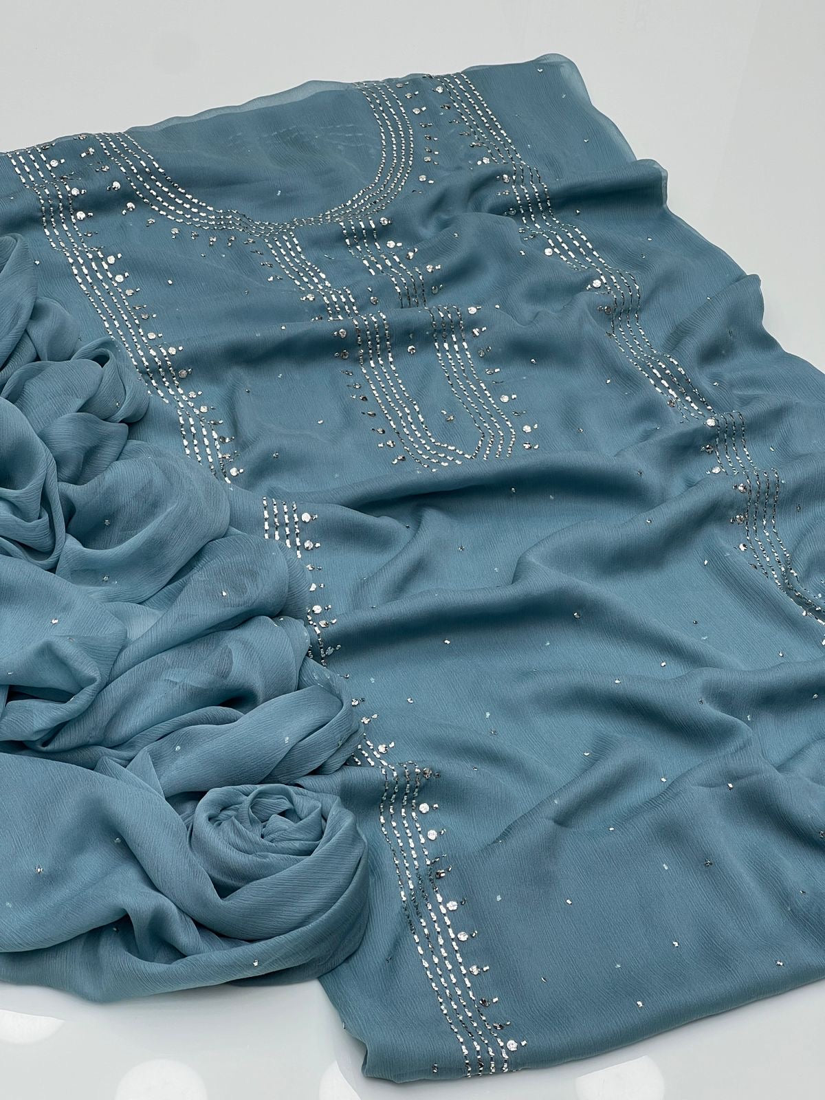 Kurta Style Mukesh Work | Unstitched Shirt Dupatta