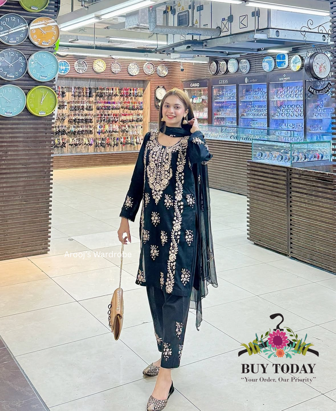 Lawn Gotta Kinari Work | Unstitched Shirt Dupatta Trouser 3 Piece