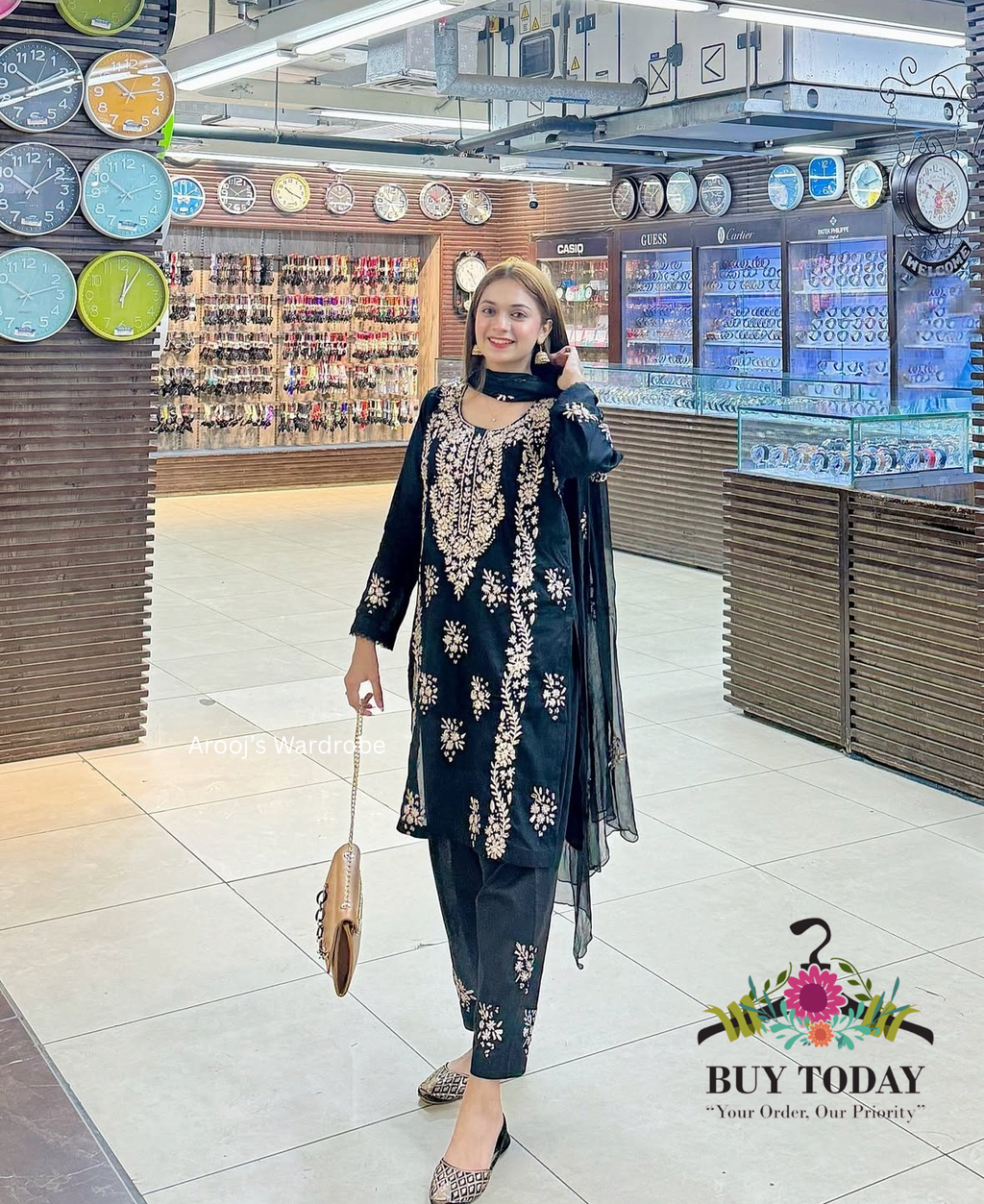 Lawn Gotta Kinari Work | Unstitched Shirt Dupatta Trouser 3 Piece