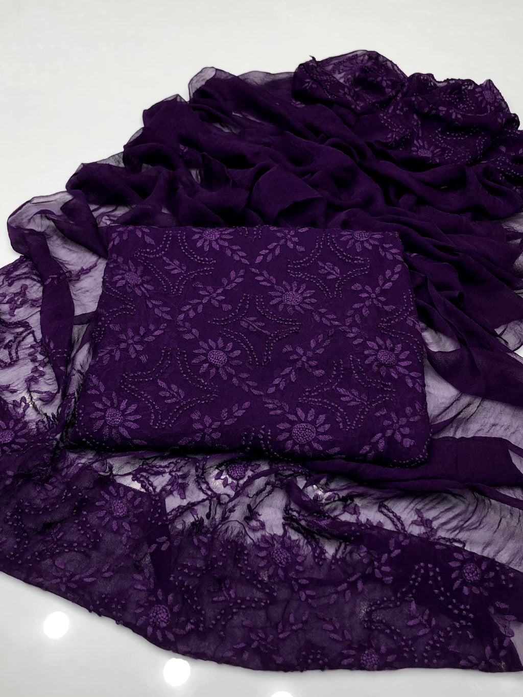 Pakka Boor Embroidery | Unstitched Shirt Dupatta 2 Piece