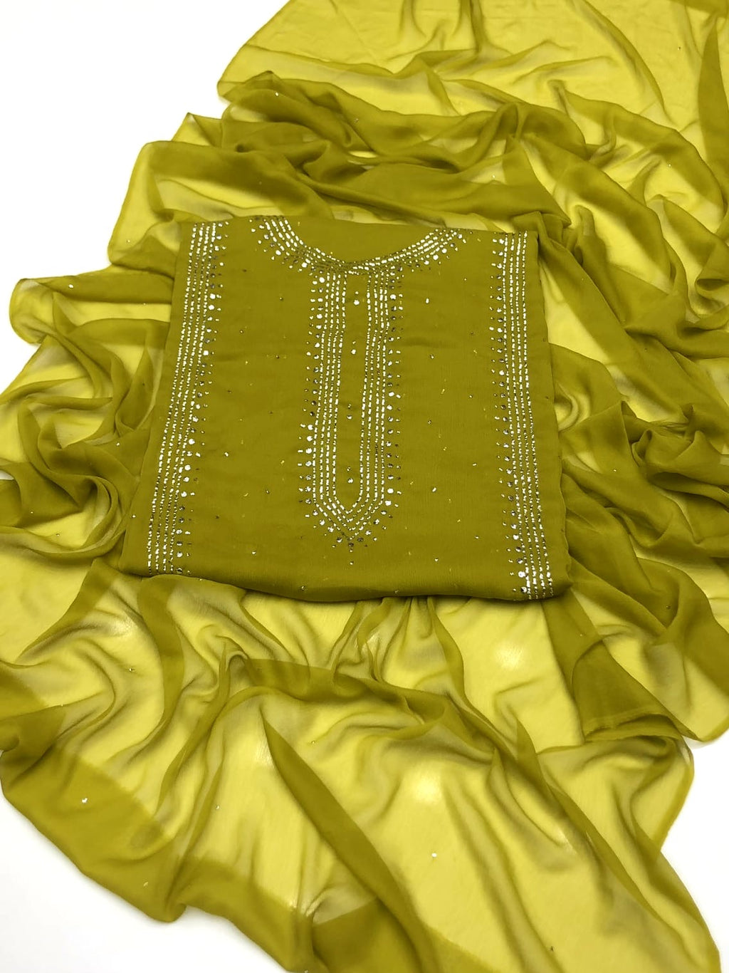 Kurta Style Mukesh Work | Unstitched Shirt Dupatta