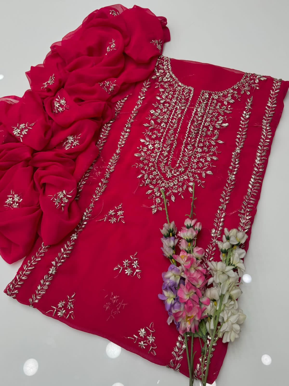 Gotta Kinari Work | Unstitched Shirt Dupatta 2 Piece