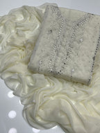 Heavy Panel Mukesh | Unstitched Shirt Dupatta 2 Piece