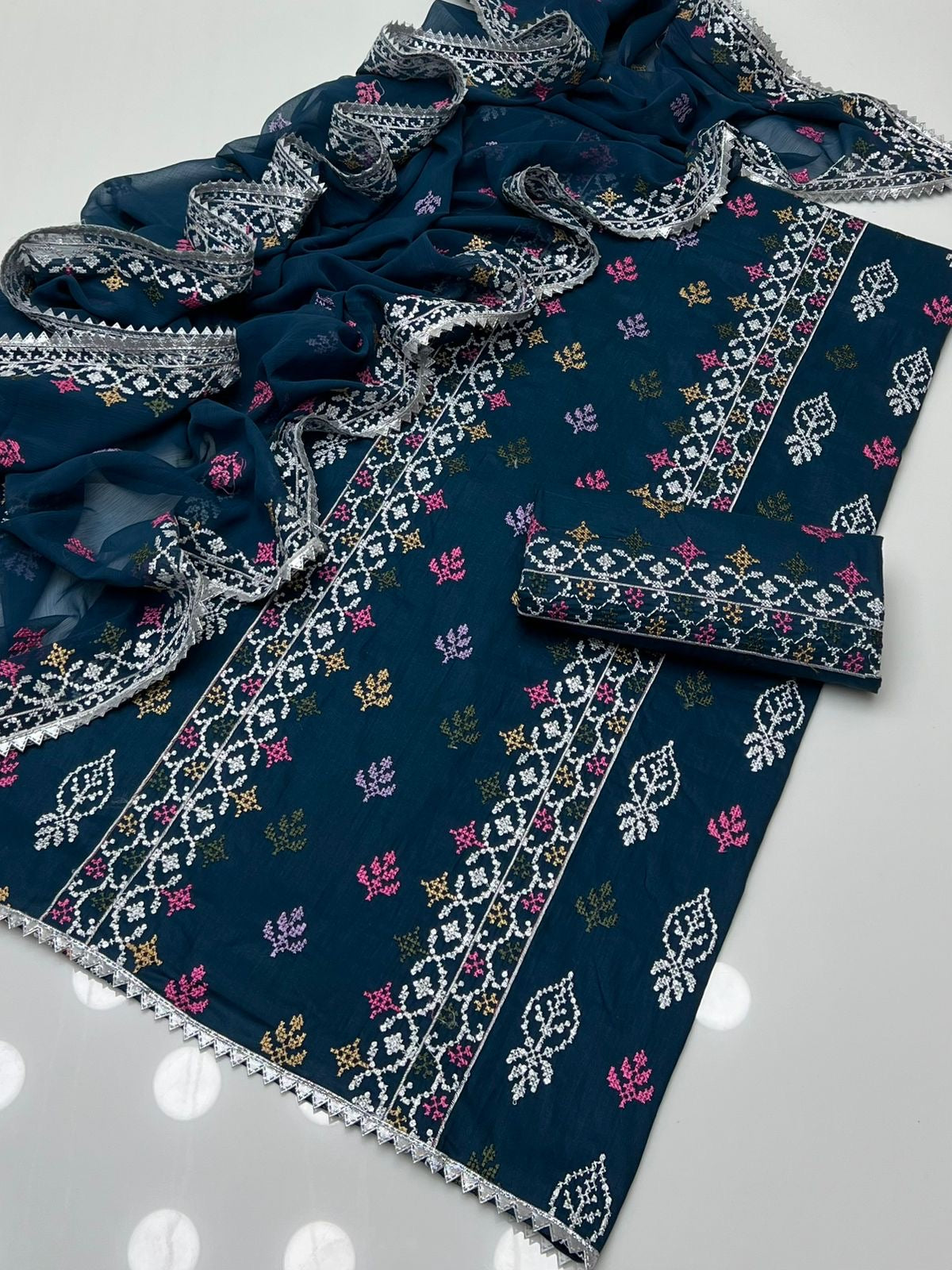 Cross Stitch Lawn | Unstitched Shirt Dupatta Trouser 3 Piece