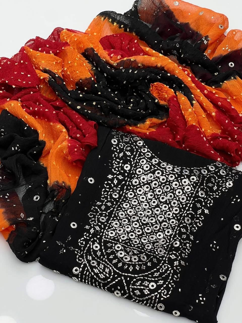 Chunari Mukesh Work | Unstitched Shirt Dupatta 2 Piece