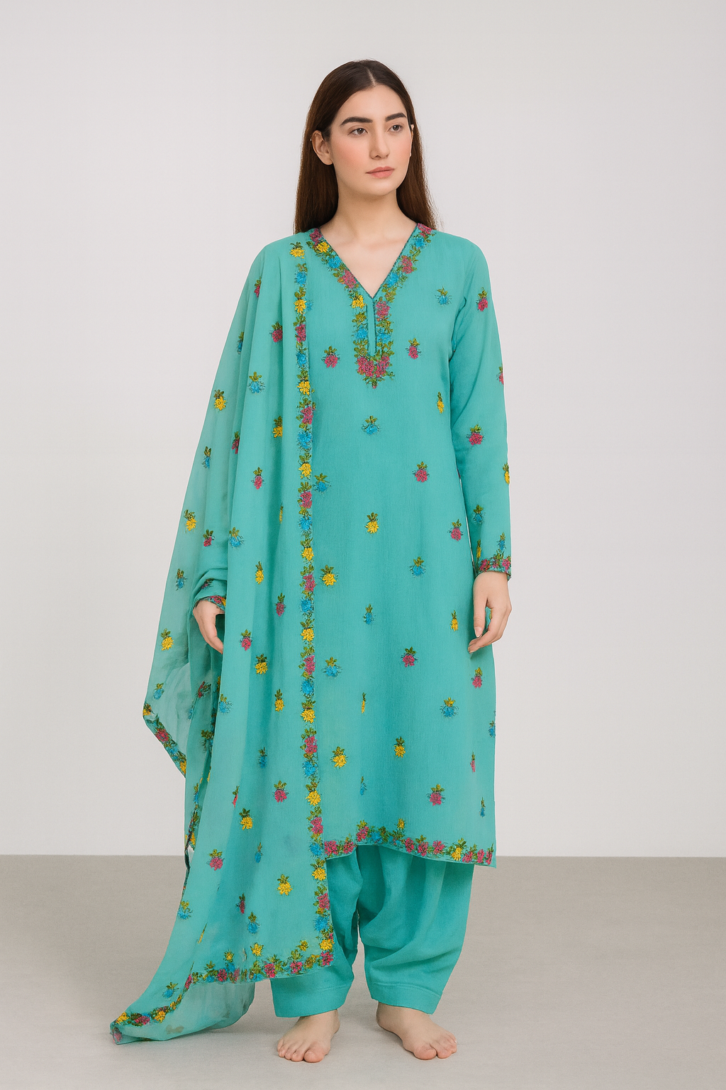 Ribbon Work | Unstitched Shirt Dupatta 2 Piece