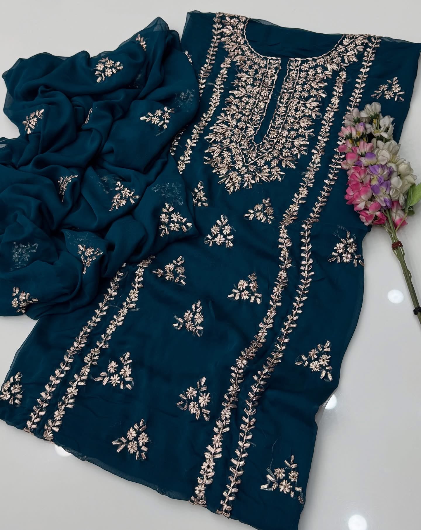 Gotta Kinari Work | Unstitched Shirt Dupatta 2 Piece