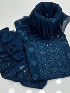 Pakka Boor Neck Mirror | Unstitched Shirt Dupatta 2 Piece