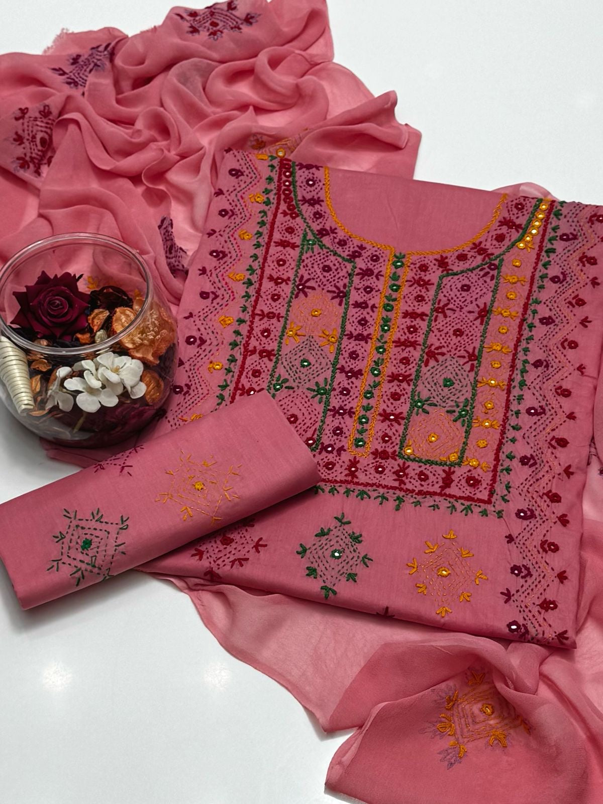 Multi Afghani Tanka Embroidered | Unstitched 3 Piece