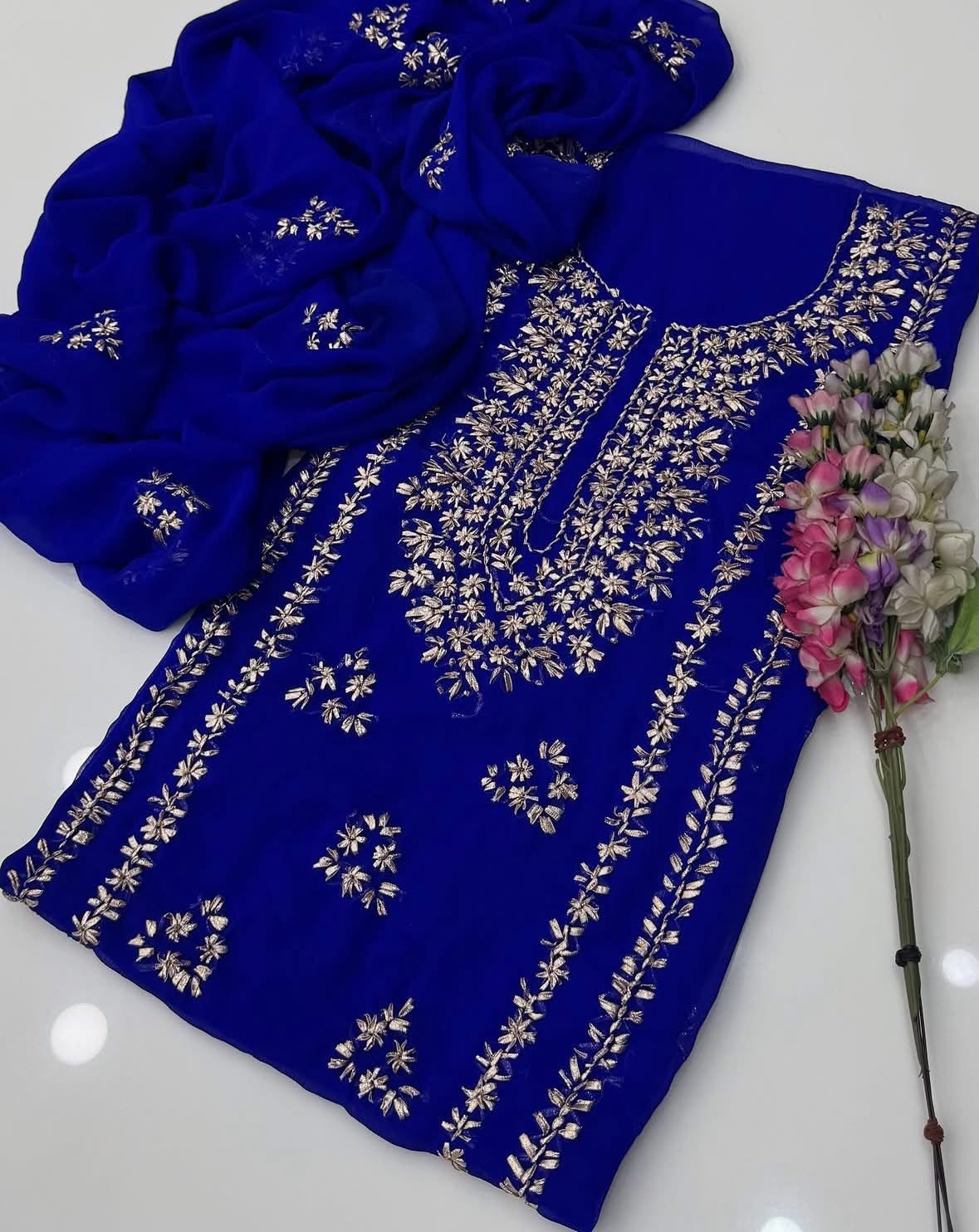 Gotta Kinari Work | Unstitched Shirt Dupatta 2 Piece