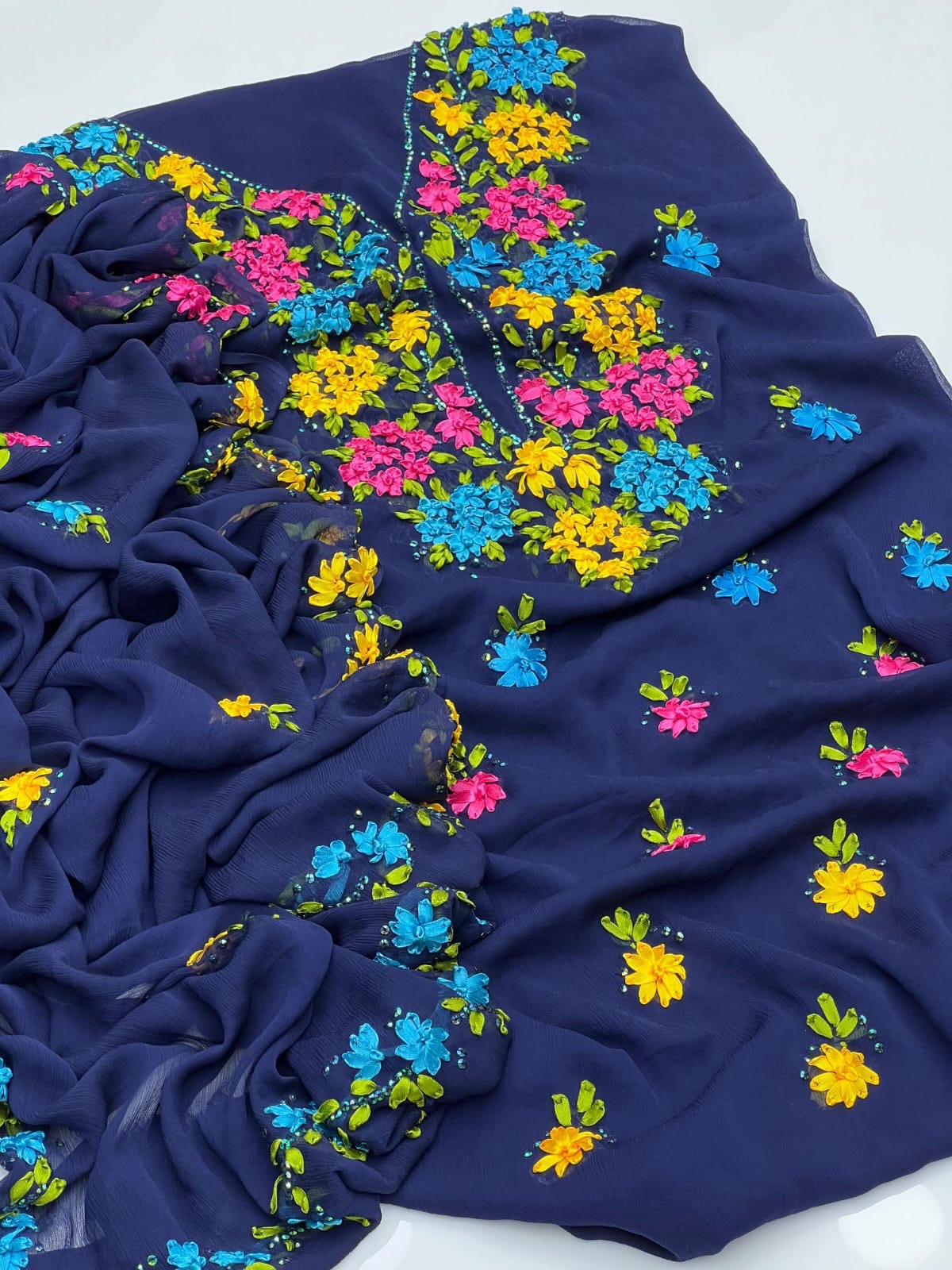 Ribbon Work | Unstitched Shirt Dupatta 2 Piece