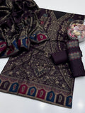 Pashmina Wool Jacquard | Unstitched Shirt Dupatta Trouser 3 Piece