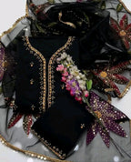 HandPainted Festive Wear | Unstitched Shirt Dupatta 2 Piece