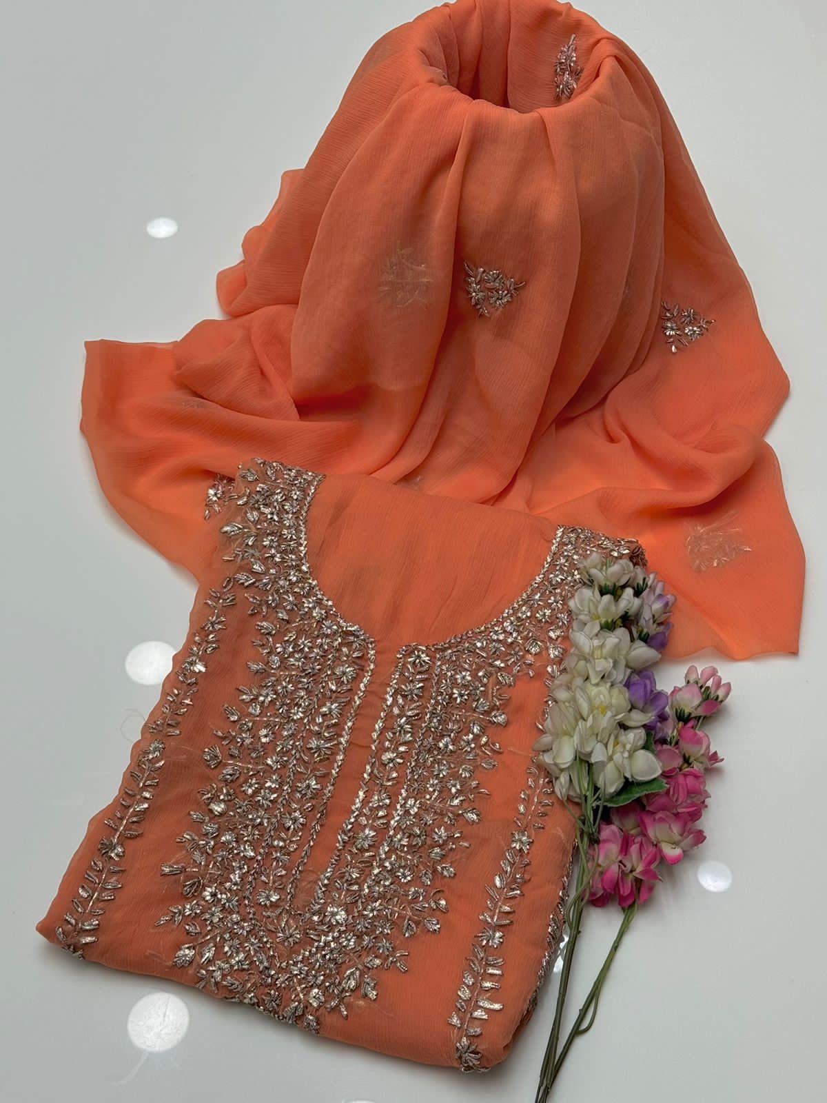 Gotta Kinari Work | Unstitched Shirt Dupatta 2 Piece