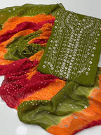 Chunari Mukesh Work | Unstitched Shirt Dupatta 2 Piece