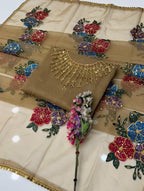 HandPainted Festive Wear | Unstitched Shirt Dupatta 2 Piece