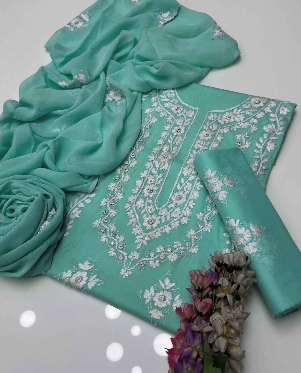 Pakka Tanka & Original Mirror Work | Unstitched 3 Piece