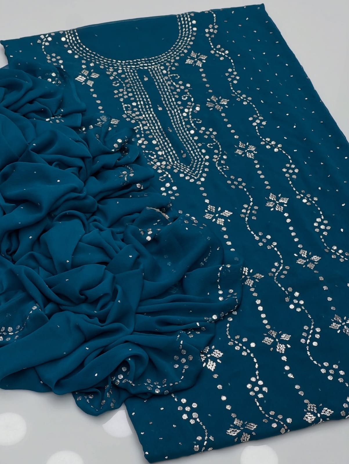 Heavy Mukesh | Unstitched Shirt Dupatta 2 Piece