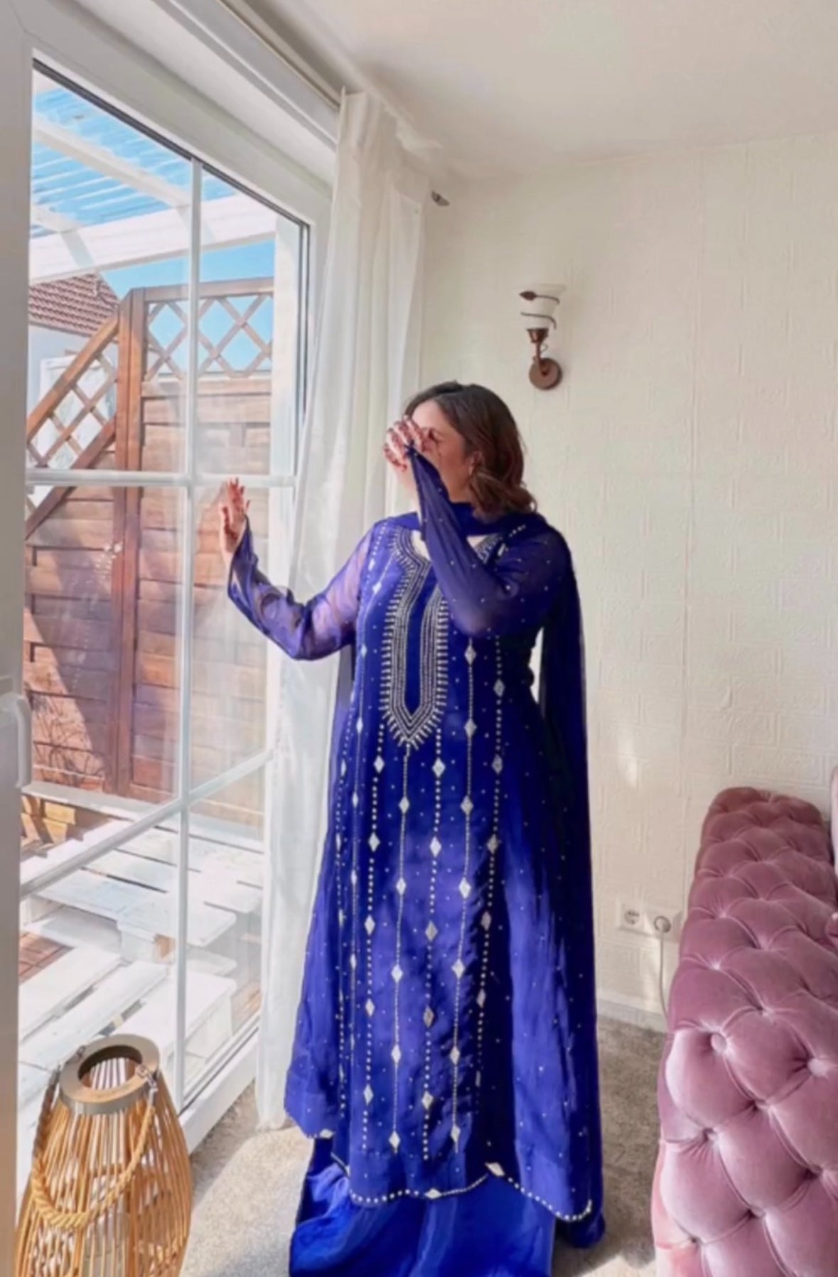 Heavy Panel Mukesh | Unstitched Shirt Dupatta 2 Piece