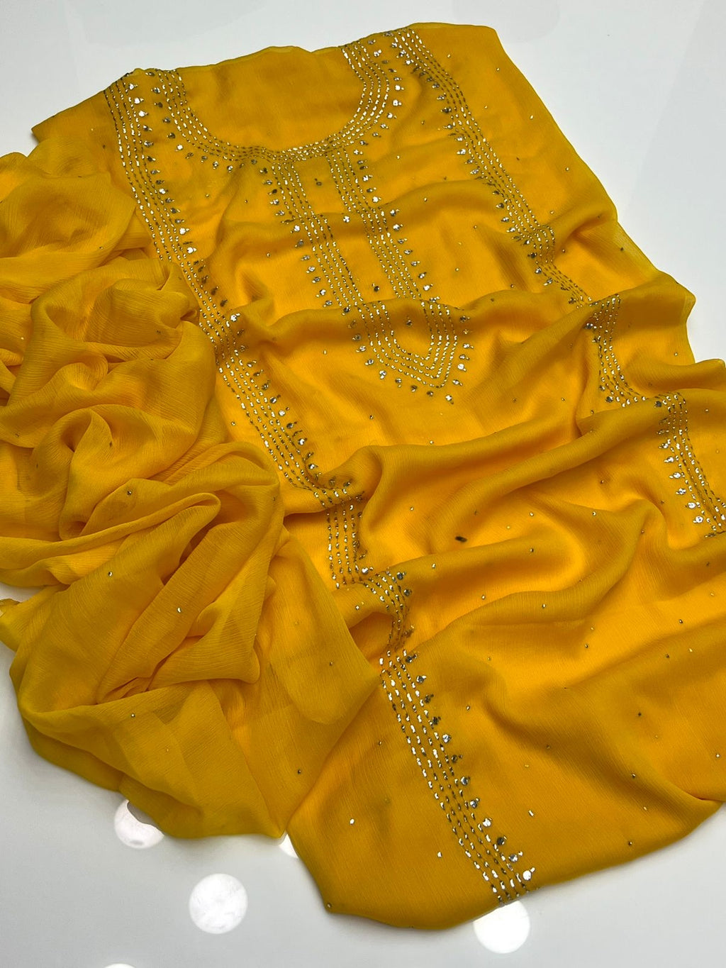 Kurta Style Mukesh Work | Unstitched Shirt Dupatta